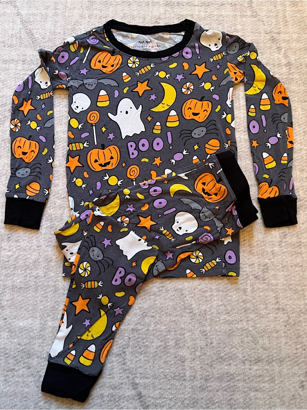 Little Sleepies Hey Boo Halloween Bamboo Two-Piece LS Pajamas (4T)